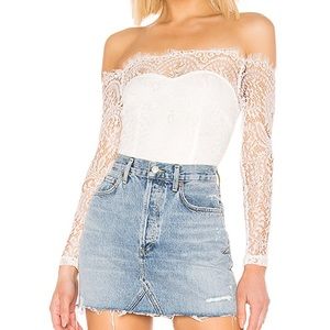 Rivka Off Shoulder Bodysuit in Ivory